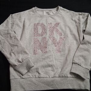 DKNYC Gray Sweatshirt with Pink Logo